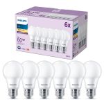 Voordeelpak 6x Philips Lamp LED E27 Peer Mat 8W 806lm - 827 Zeer Warm Wit